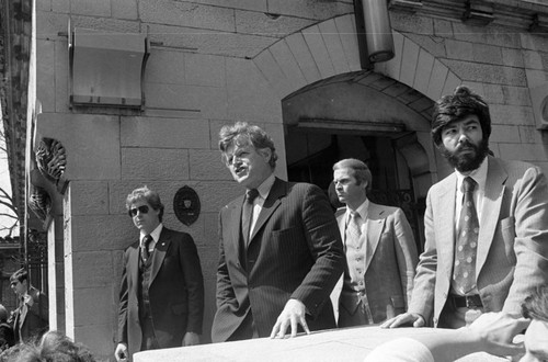 Ted Kennedy on campaign trail, ca.1980