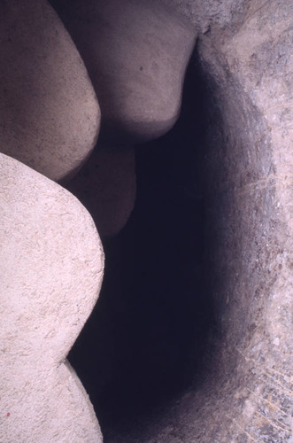 Entrance into a hypogeum, Tierradentro, Colombia, 1975