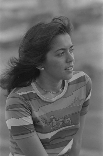 Woman close-up portrait, San Basilio de Palenque, 1976