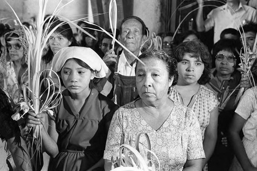 A group celebrates Palm Sunday, San Salvador, 1982