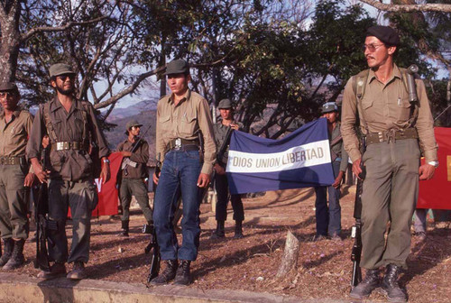 Guerrillas political meeting, La Palma, 1983