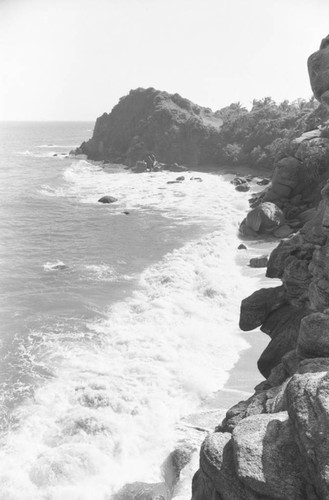 A view of the coastline, Tayrona, Colombia, 1976