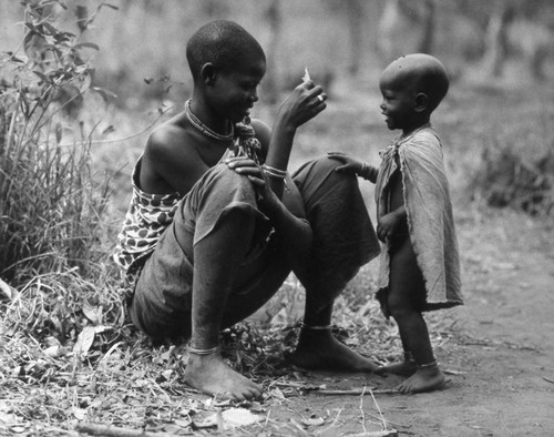Woman and child talking, Tanzania, 1979