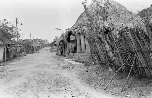 Houses on a village road, San Basilio de Palenque, 1977
