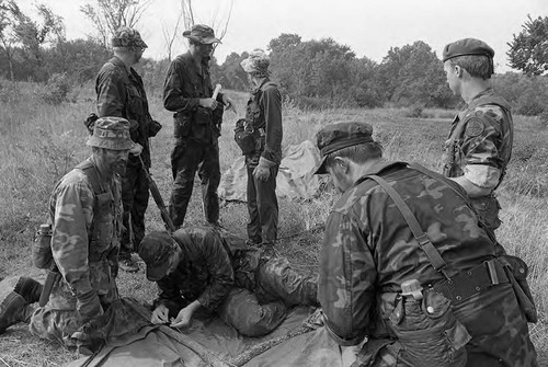 Survival school students make a raft, Liberal, 1982