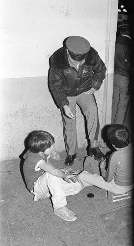 Two boys shoe shine, Mexico City, 1982