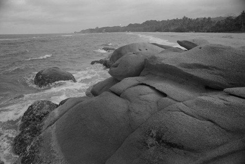 Rock formations at Playa Cañaveral, Tayrona, Colombia, 1976