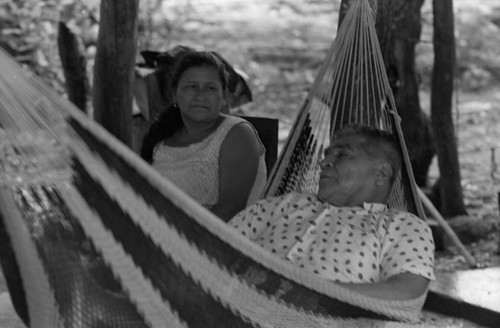 Woman and children sitting outside, La Chamba, Colombia, 1975