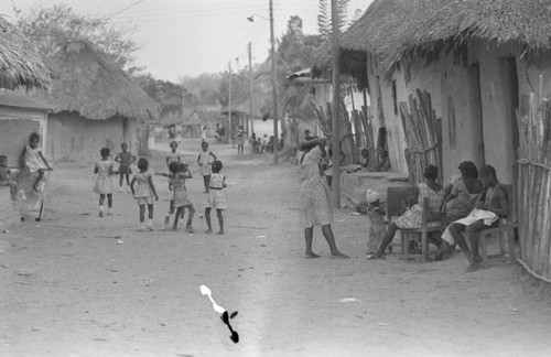 Children playing on a dirt road, San Basilio de Palenque, 1977