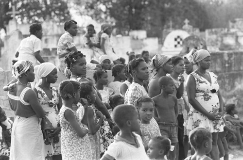 Women and children in a cemetery, San Basilio de Palenque, 1977