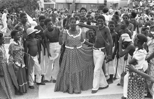 Son de Palenque dancers posing, Barranquilla, Colombia, 1977