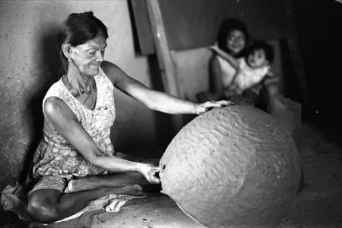 Artisan at work, La Chamba, Colombia, 1975