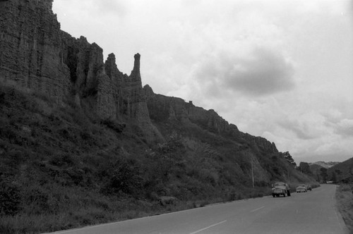 Paved road and soil erosion, Bucaramanga, Colombia, 1975