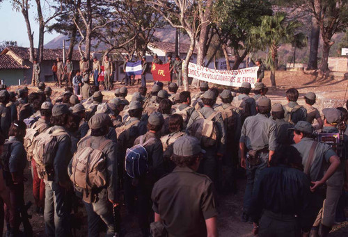 Guerrillas political meeting, La Palma, 1983