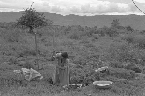 Woman extracting clay, La Chamba, Colombia, 1976