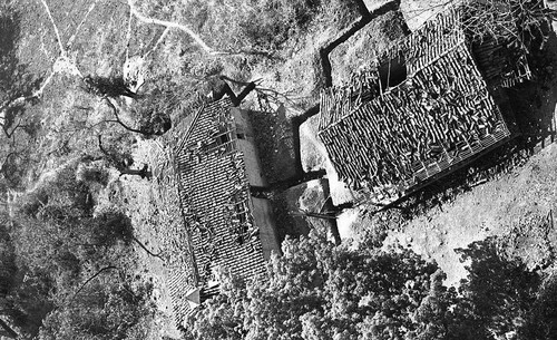 Destroyed farmhouse in the countryside, Cabañas, 1982