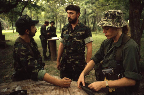 Survival school students learn first aid techniques, Liberal, 1982