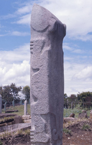 Carved stone slab, San Agustín, Colombia, 1975