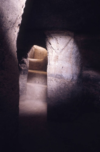 The entrance to a hypogeum, Tierradentro, Colombia, 1975