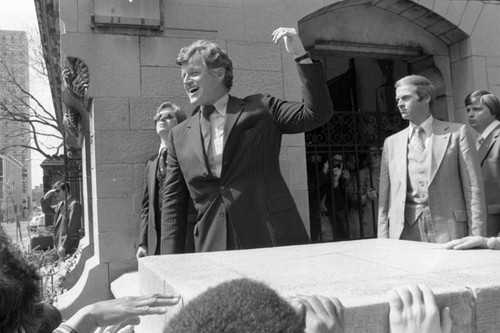 Ted Kennedy on campaign trail, ca.1980