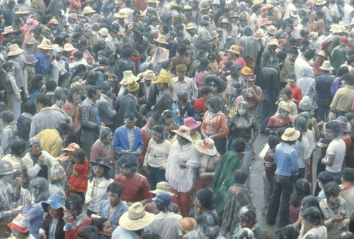 Large crowd at the Blacks and Whites Carnival, Nariño, Colombia, 1979