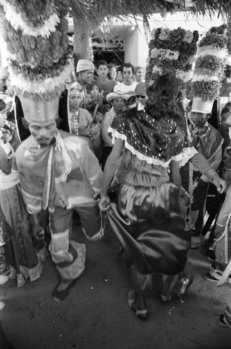 Dancers dancing among a crowd, Barranquilla, Colombia, 1977