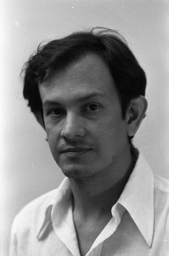 Portrait for press pass of Photojournalist Juan Maltez, Nicaragua, 1979