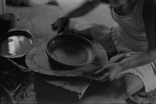 Woman making pottery, La Chamba, Colombia, 1975