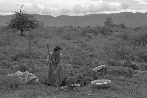 Woman extracting clay, La Chamba, Colombia, 1975