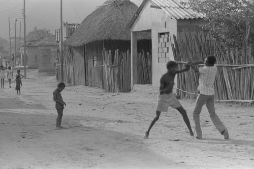 Boys playing in the street, San Basilio de Palenque, 1976