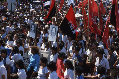 Portraits in the crowd, Nicaragua, 1983