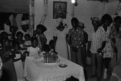 Wedding couple inside home, San Basilio del Palenque, ca. 1978