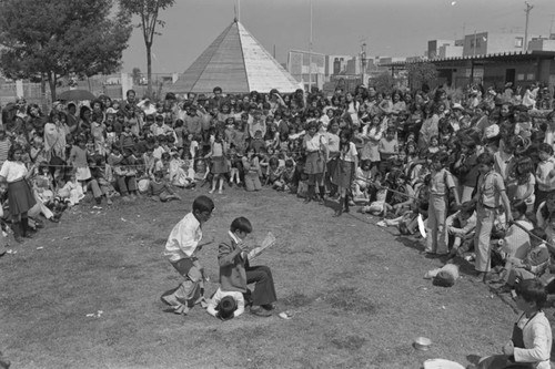 Children performing, Tunjuelito, Colombia, 1977