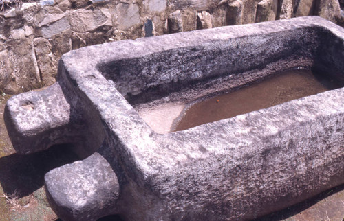 Monolithic stone sarcophagus, San Agustín, Colombia, 1975