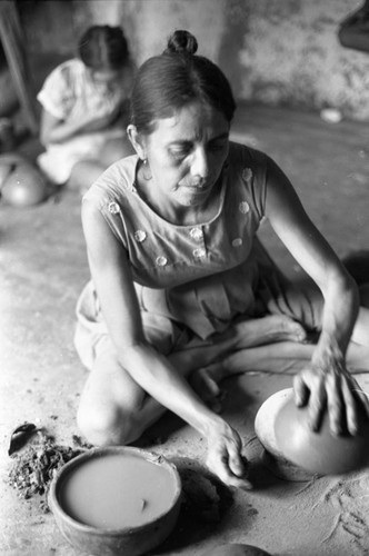 Artisan at work, La Chamba, Colombia, 1975