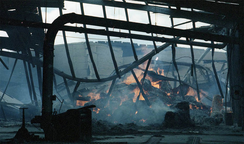 Burning structure, Managua, 1979