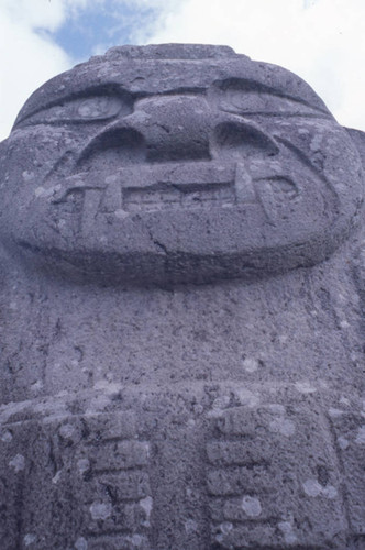 Stone statue with feline features, close-up, San Agustín, Colombia, 1975