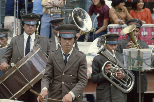 Performing at the Blacks and Whites Carnival, Nariño, Colombia, 1979