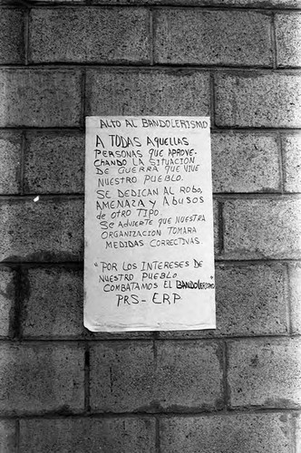 Anti-burglary notice, San Francisco Javier, Usulután, 1983