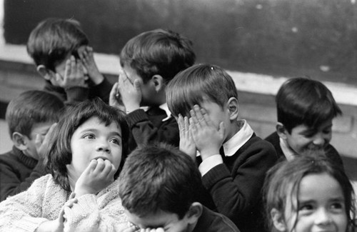 Children sitting on the floor