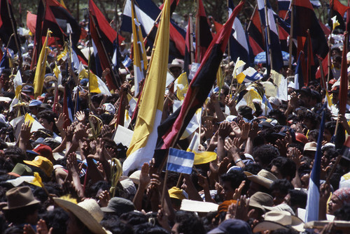 Large crowd celebrates, Managua, Nicaragua, 1983