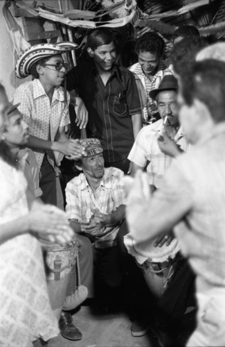 Men playing congas, Barranquilla, Colombia, 1977