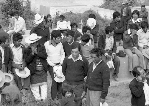 Mayan civilians at a cemetery, Chimaltenango, 1982