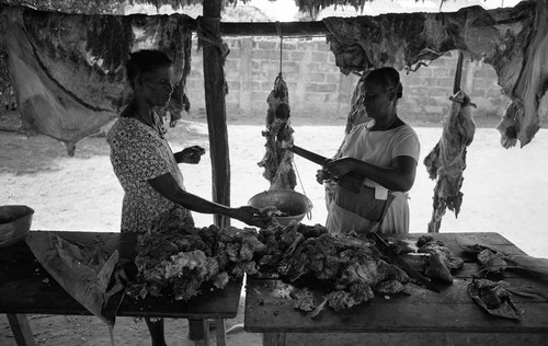 Woman selling meat, San Basilio de Palenque, 1976