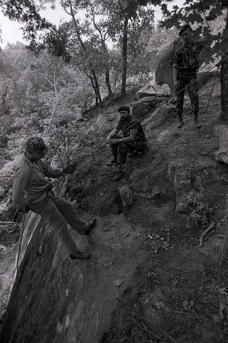 Survival school students learn to rappel, Liberal, 1982