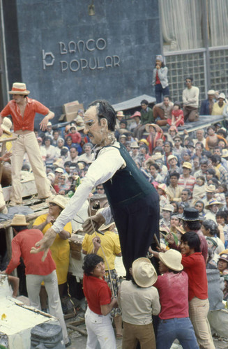 Paper float figures at the Blacks and Whites Carnival, Nariño, Colombia, 1979