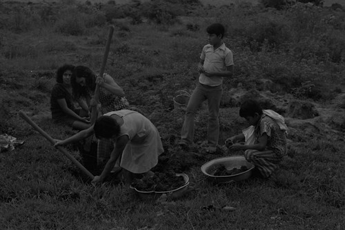 Women extracting clay, La Chamba, Colombia, 1975