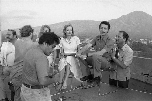 Roberto D'Aubuisson and Diane Sawyer on the rooftop, San Salvador, 1982