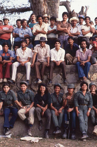 Residents and guerrillas watching a performance, La Palma, 1983