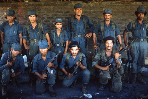 A group of Contra soldiers pose, 1983